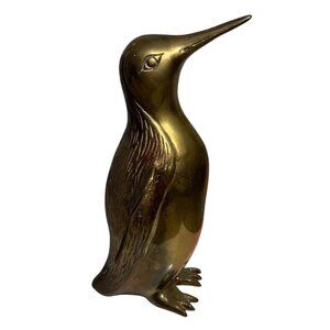 Vintage Solid Brass Penguin Figurine 8" Tall India